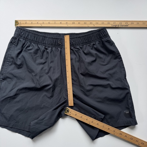 PSYCHO TUNA 6" Solid Unlined Swim Shorts Mens Medium Black Trunks‎ Elastic Waist - Picture 10 of 13